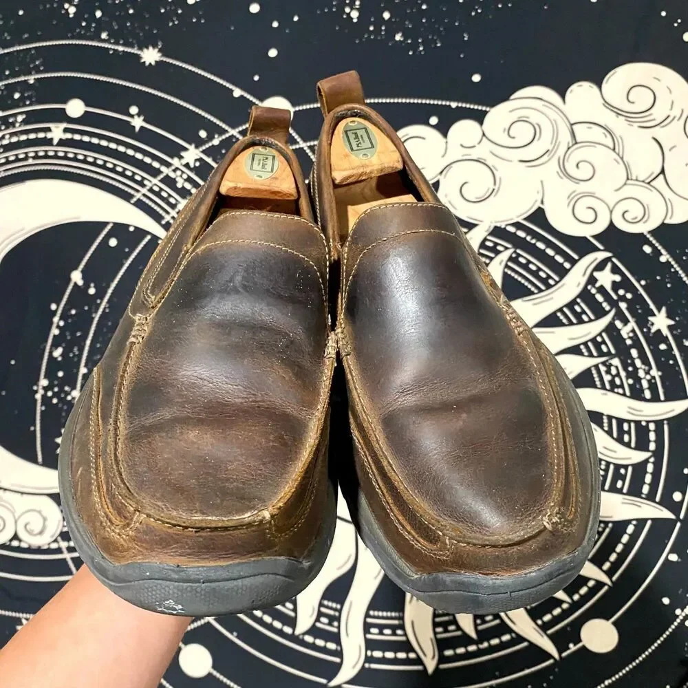 Skechers Superior Gains 63697-CDB Loafer Shoes Men's 9 Brown Leather Casual